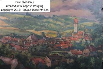 Mailand 1873-1948 Wien &quot;Blick auf ein Dorf&quot; - Richard Harlfinger