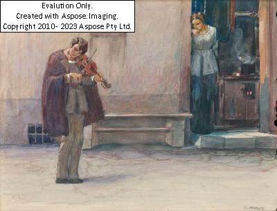 Sergius Hruby | (Wien 1869-1943) Der Violinspieler | MutualArt