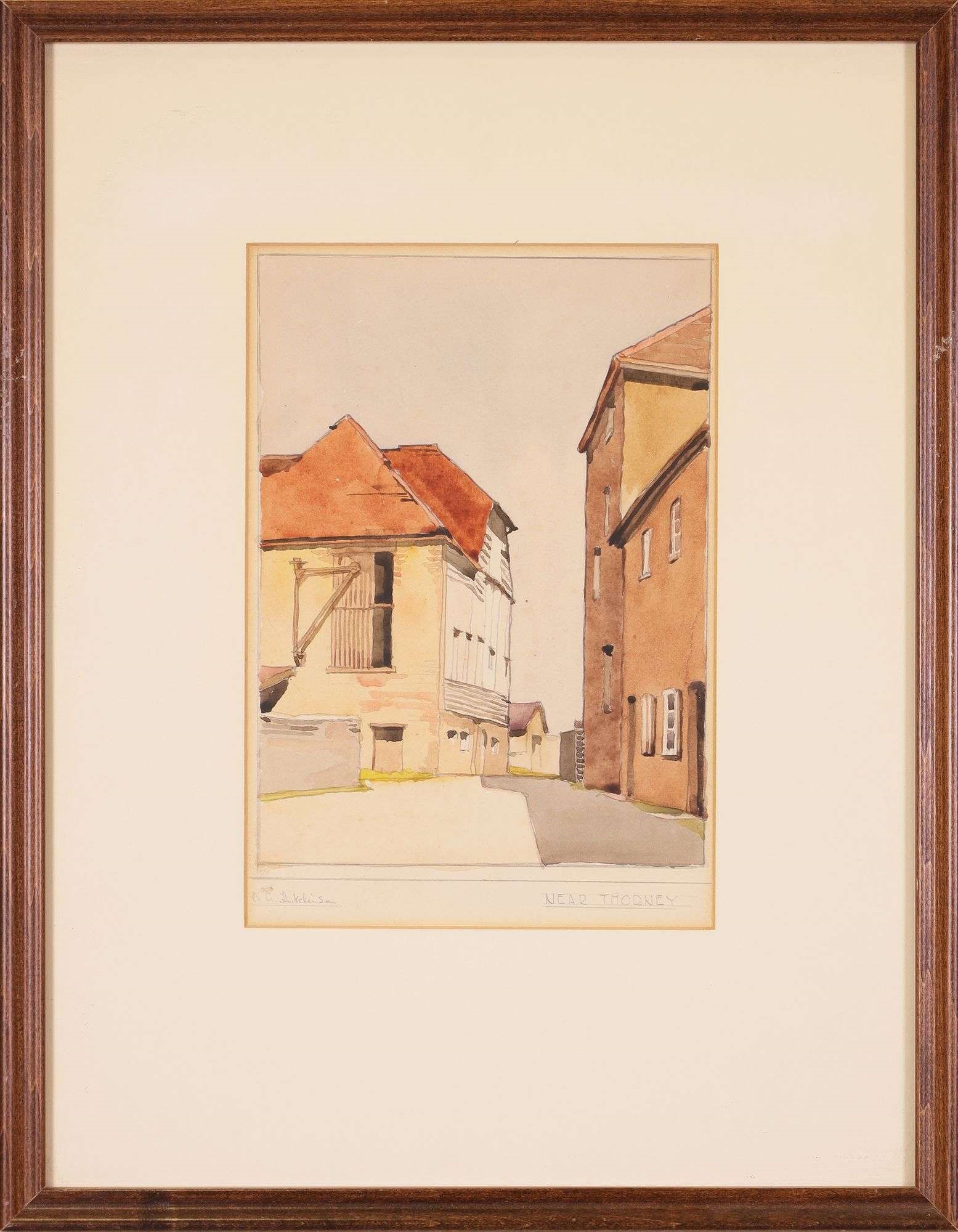 Artwork by Martin Hutchinson, Wallingford Town Hall; Near Thorney; Malvern, Made of Watercolour on paper