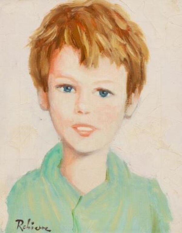 Artwork by Marc Robierre, Small Portrait Painting of a Boy by Marc Robierre, Made of Oil on canvas