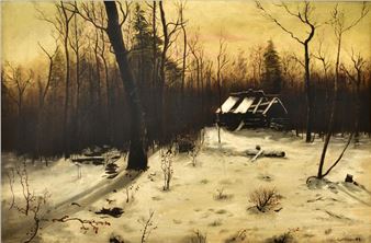 Winter Landscape with Abandoned Cabin - E. A. Morton