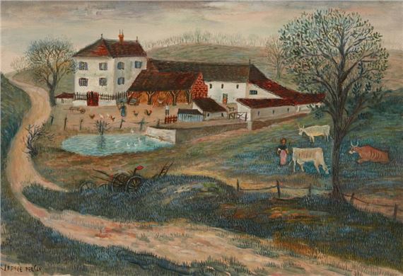 Landscape with farm by Jean Raffy le Persan
