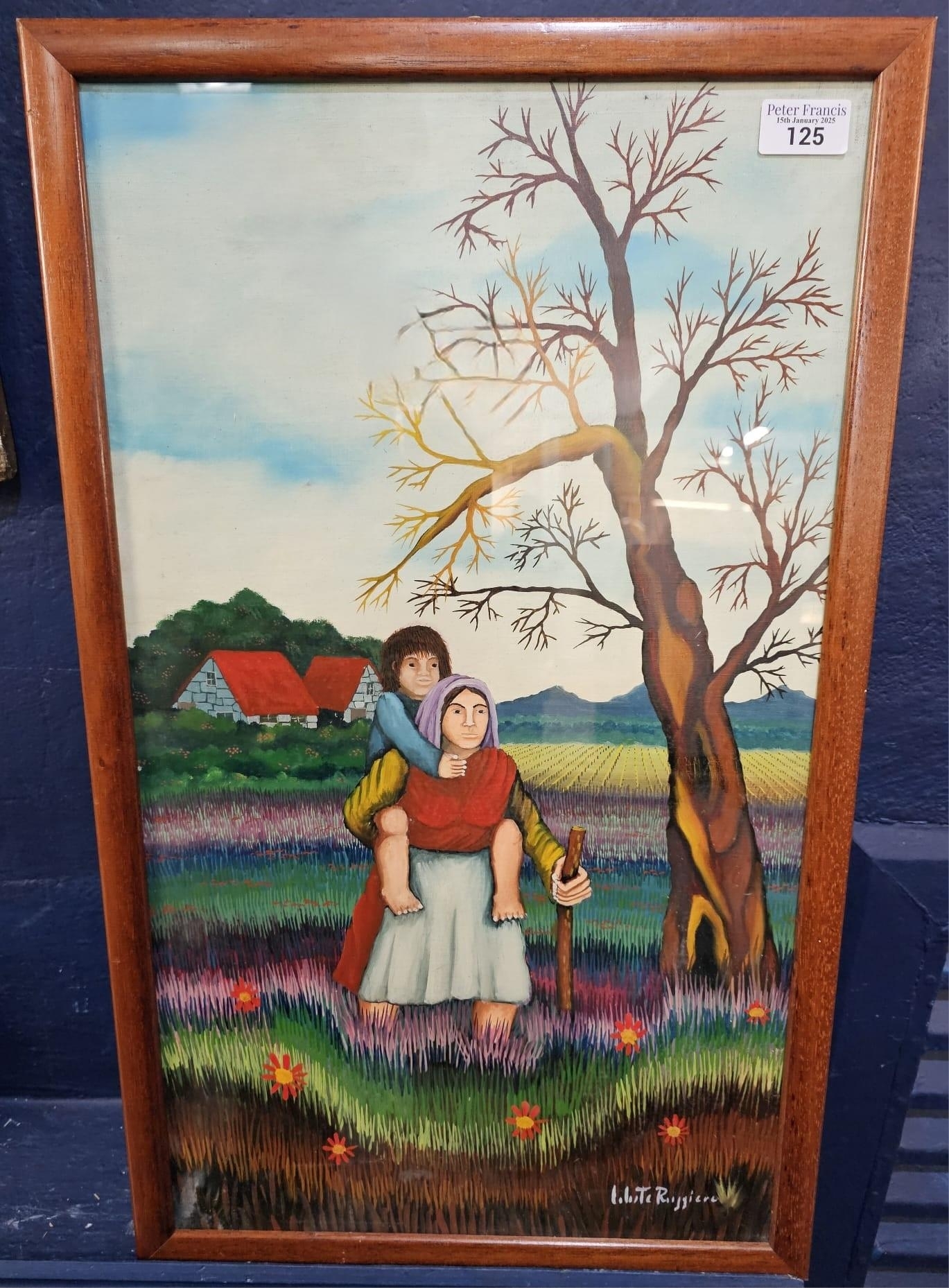 Artwork by Celeste Ruggiriero, mother and child in a landscape, Made of Oils on canvas