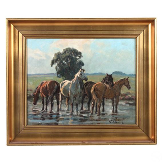 Horses In Water - Jean Viski
