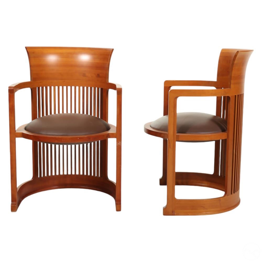 Frank Lloyd Wright | Pair Of Cassina Barrel Chairs (1986) | MutualArt