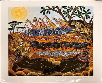 Serengeti Symphony” Limited Edition Print Measures 22” x 17 - Evangelia Philippidis