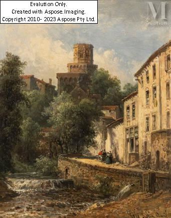 Paysage d'Auvergne by Pierre Justin Ouvrié, 1872