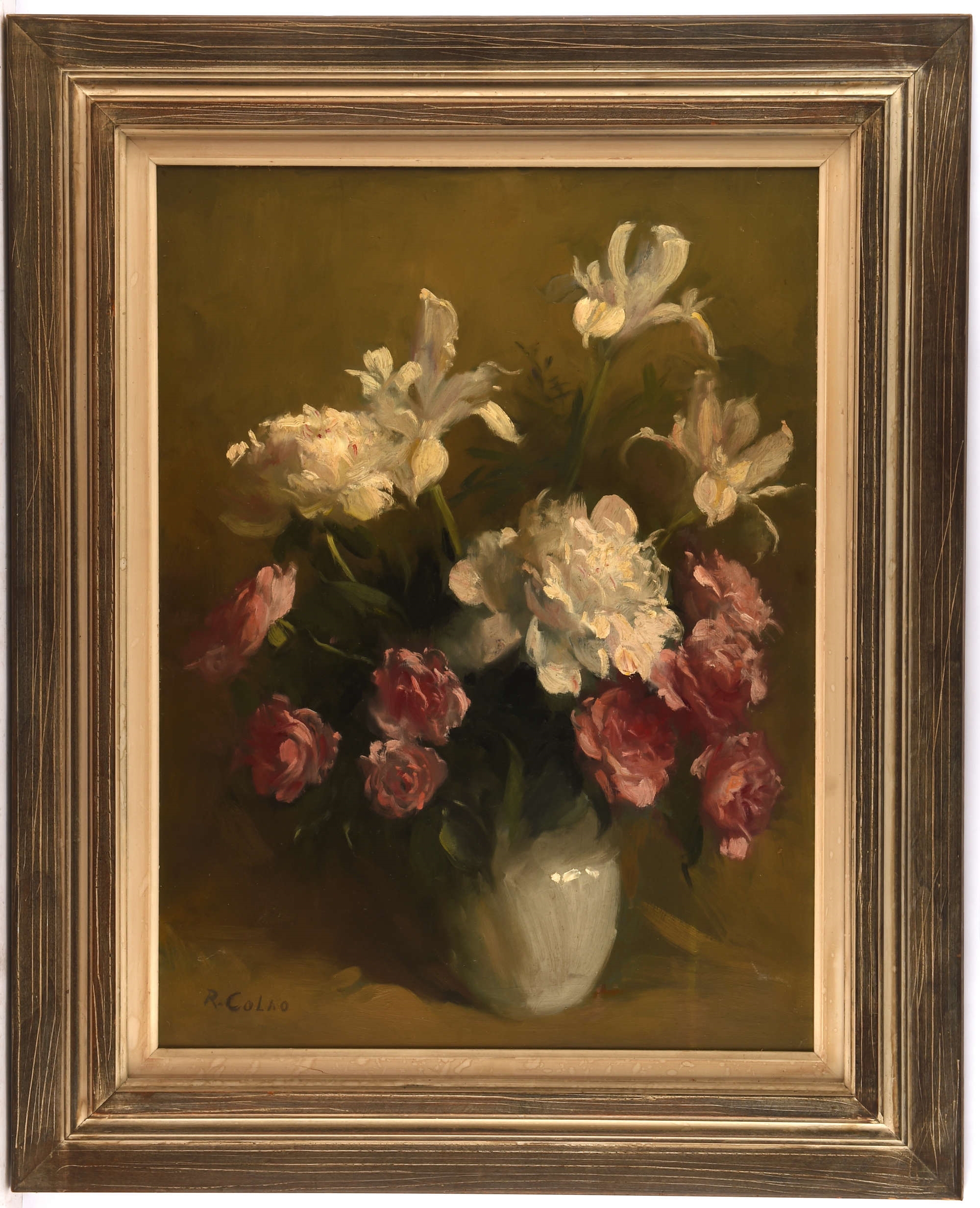 Rudolph Colao | a still life of mixed flowers in a porcelain jug ...