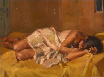 a sleeping female figure - Marian Wodzislawski