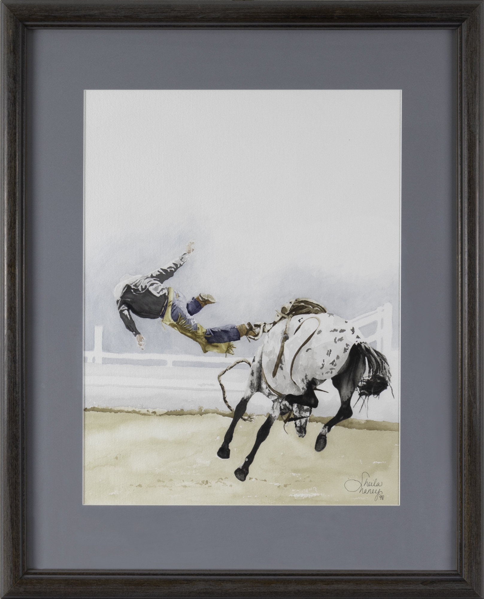 Artwork by Sheila Haney, Untitled (Bucked), Made of watercolor on paper