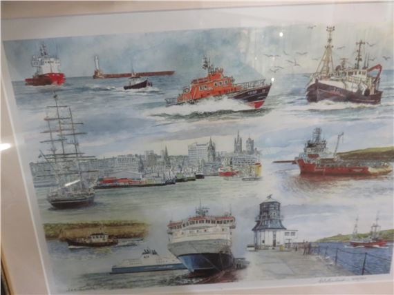 Pair of Framed Ltd. Edn. Prints "North East Fishing Life" - J. Sutherland