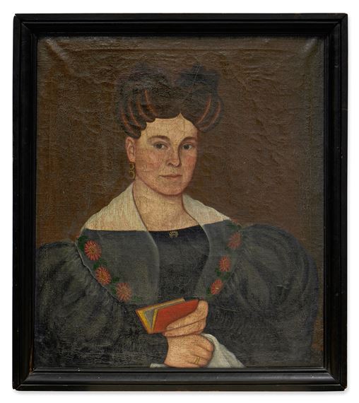 A Woman Holding a Red Book - Milton W. Hopkins