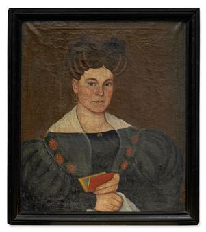 A Woman Holding a Red Book - Milton W. Hopkins