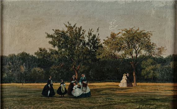 No parque by Adolphe Théodore Jules Martial Potemont