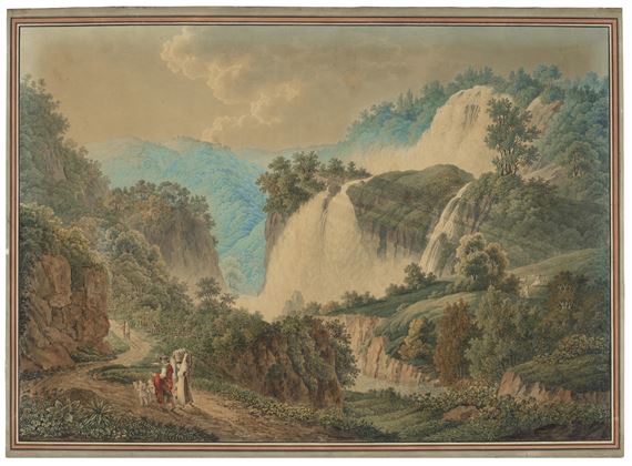 View of the waterfalls at Tivoli by Filippo Maria Giuntotardi