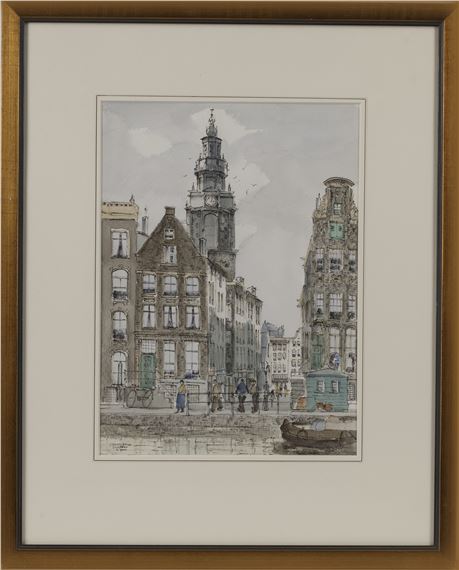 JAN DEN HENGST (1904-1983), VIEW ON THE ZANDSTRAAT IN AMSTERDAM, WATERCOLOUR ON PAPER by Johannes Gerardus den Hengst