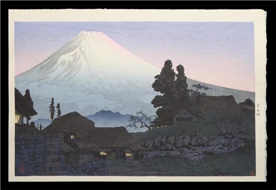 Shotei Takahashi "Mt Fuji from Mizukubo" Woodblock by Takahashi Shōtei
