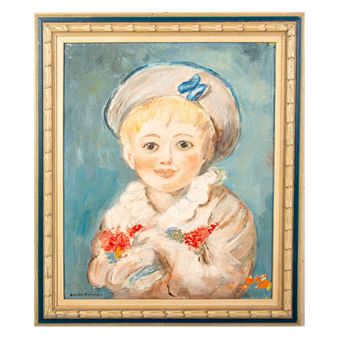 Child Portrait Signed - Claude Benard
