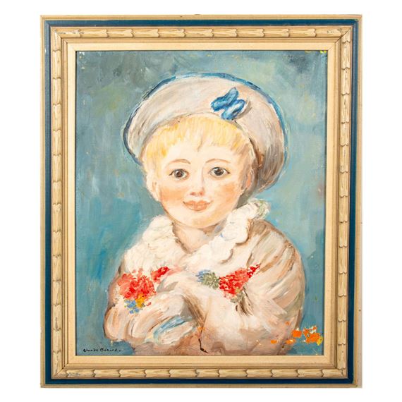 Child Portrait Signed by Claude Benard, circa 1950