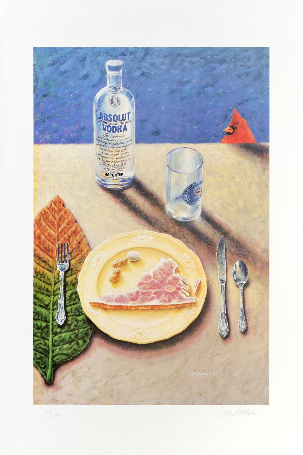 Artwork by Mike Hodges, ABSOLUT STATEHOOD: VIRGINIA, Made of LITHOGRAPH ON PAPER