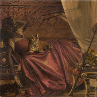 Tiger on Lady's Lap - Elizabeth Colomba