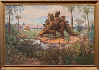 Stegosaurus by a Pond - Gerhard Ernest Untermann