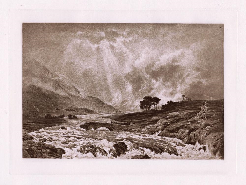 Peter Graham | Peter Graham A Spate in the Highlands 1885 Antique Print ...