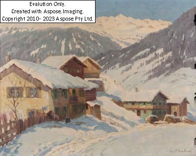 Verschneites Dorf by Lonny von Plänckner