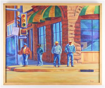 Laura G. Shurley "Coal Ave. - Gallup NM" Painting - Laura G. Shurley