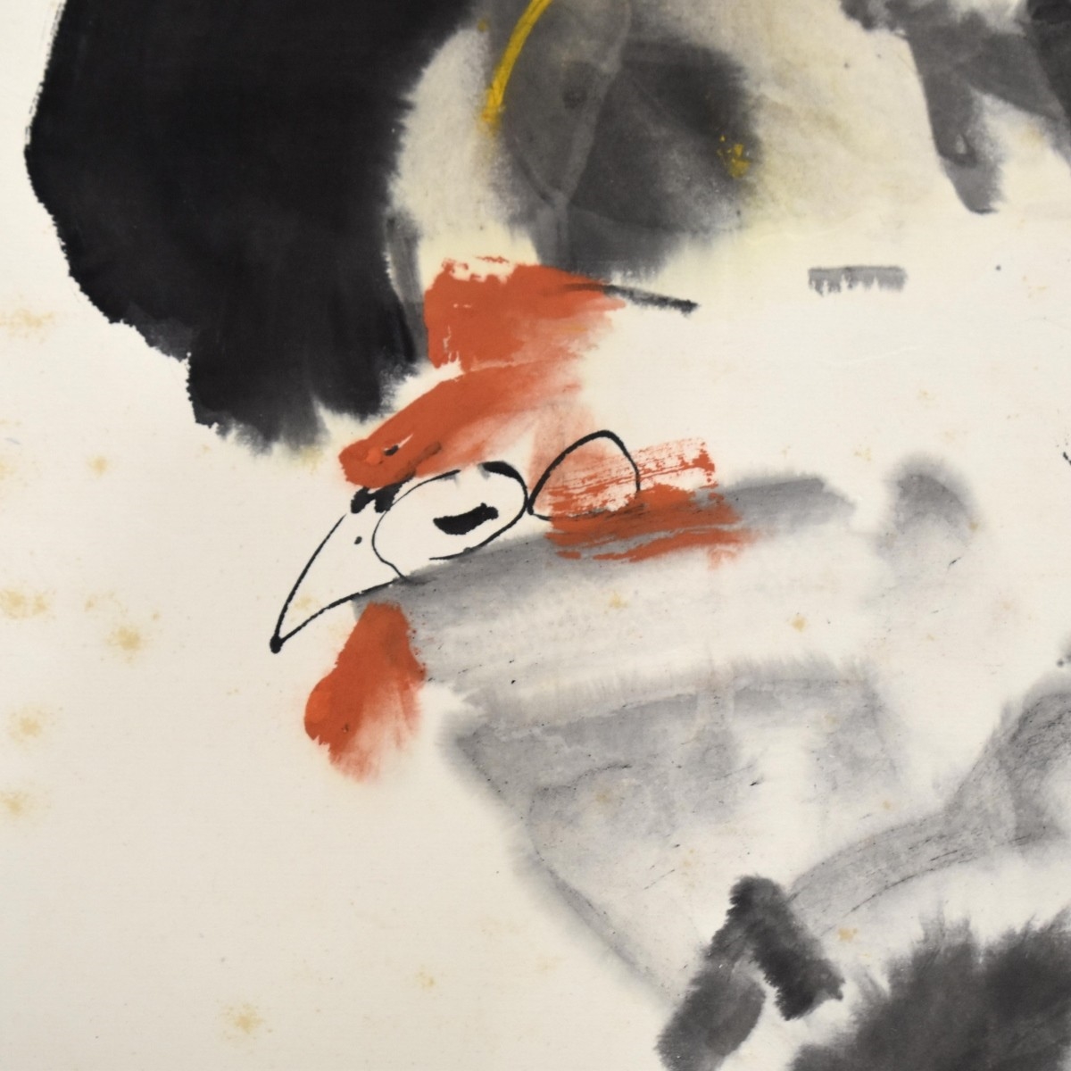 Artwork by Liu Gong Xia, Chinese Scroll Painting of Rooster Water Color by Liu Gong Xia, Made of scroll painting