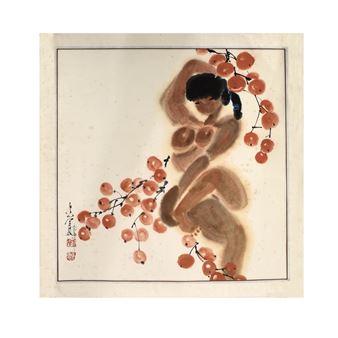 Chinese Scroll Painting Naked Dancer Liu Gong Xia - Liu Gong Xia