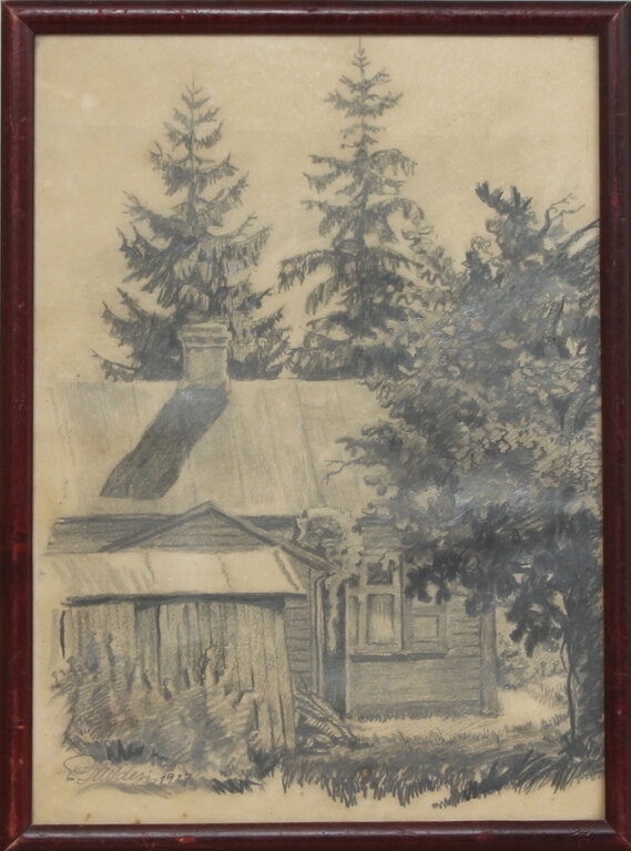 Artwork by Emils Melderis, House, Made of Paper, pencil