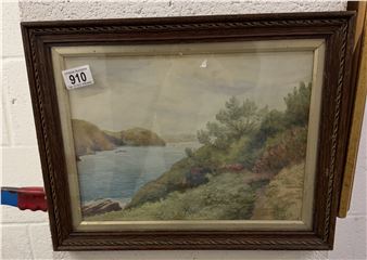 A coastal scene oil painting signed J Leach 1923 - J. Leach