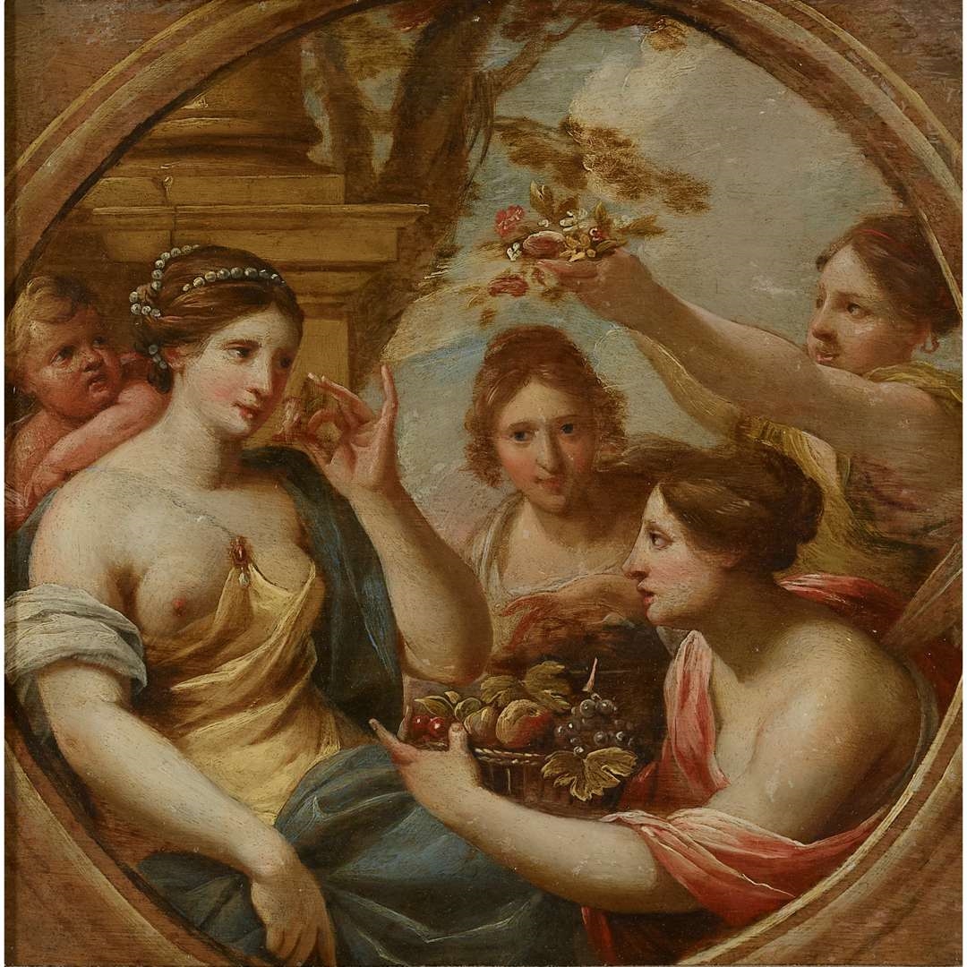 Artwork by Charles Poerson, A PAIR OF ALLEGORIES, Made of oil on copper