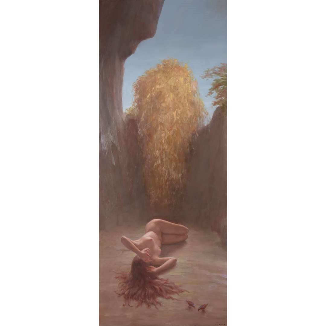 Artwork by Harry Holland, MYTHOLOGICAL FRIEZE (DANAË; GANYMEDE; IO; PROMETHEUS & ATALANTA; DIANA & ACTAEON; ICARUS; DAPHNE; THESEUS & ARIADNE) - COMMISSION FOR BERNARD & MIRABEL KELLY, 2002, Made of oil on panel