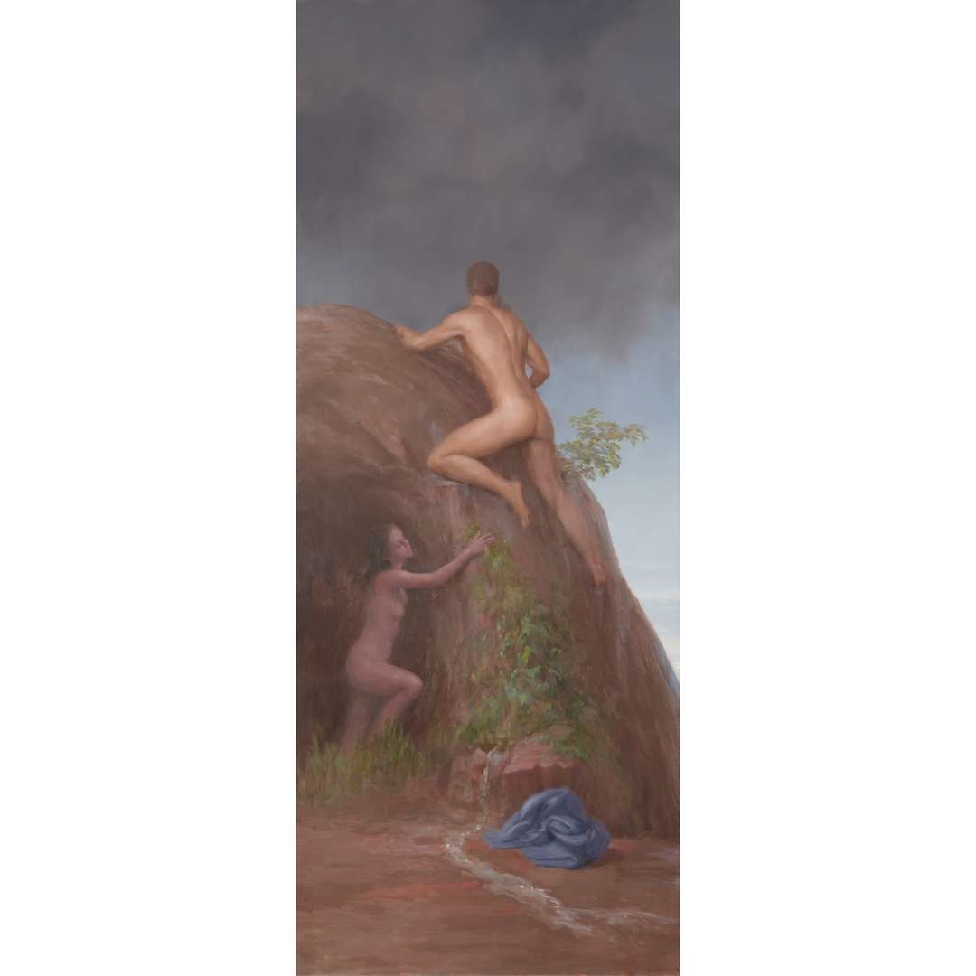 Artwork by Harry Holland, MYTHOLOGICAL FRIEZE (DANAË; GANYMEDE; IO; PROMETHEUS & ATALANTA; DIANA & ACTAEON; ICARUS; DAPHNE; THESEUS & ARIADNE) - COMMISSION FOR BERNARD & MIRABEL KELLY, 2002, Made of oil on panel