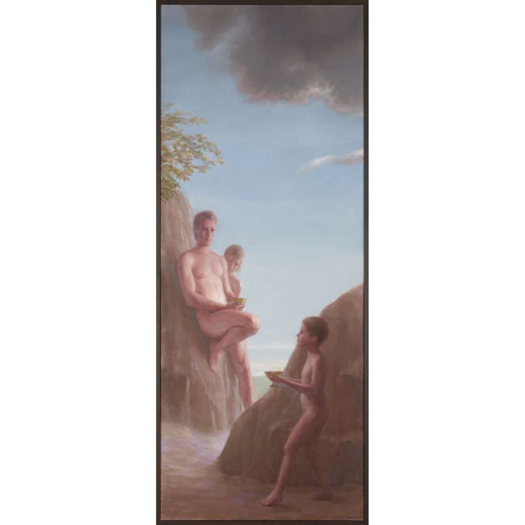 Artwork by Harry Holland, MYTHOLOGICAL FRIEZE (DANAË; GANYMEDE; IO; PROMETHEUS & ATALANTA; DIANA & ACTAEON; ICARUS; DAPHNE; THESEUS & ARIADNE) - COMMISSION FOR BERNARD & MIRABEL KELLY, 2002, Made of oil on panel