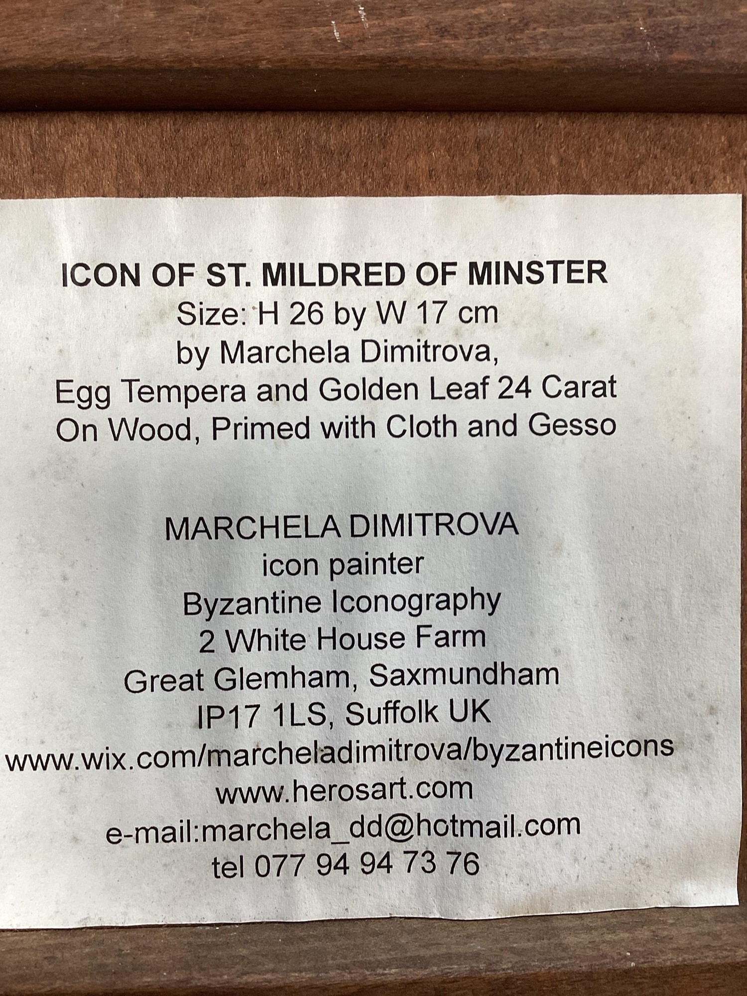 Marchela Dimitrova | Icon of St Mildred of Minster | MutualArt