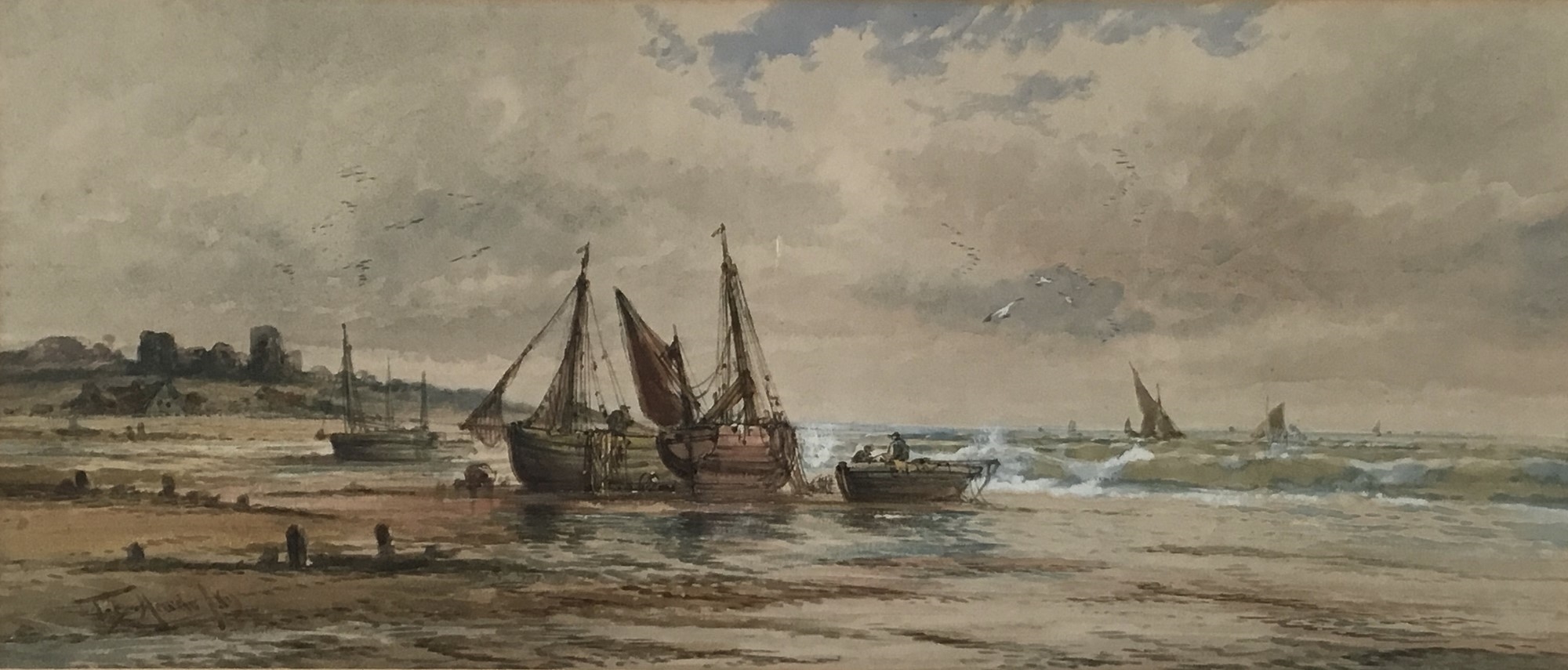 Thomas Bush Hardy | Coastal seascapes with fishing boats | MutualArt