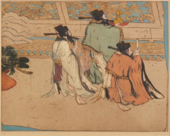 Three philosophers at temple by Elise Ashe Lord, 1930