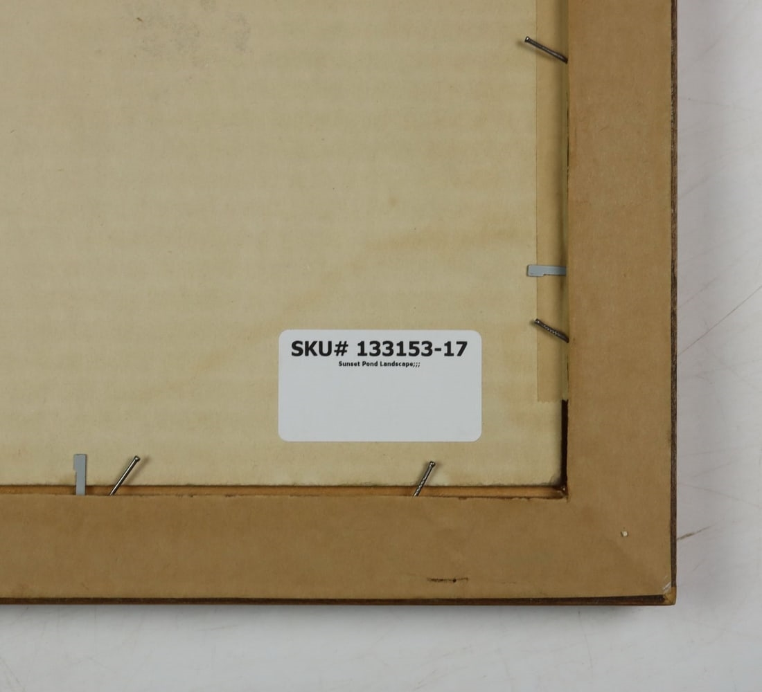 Artwork by Hope Vette, Sunset Pond Landscape, Made of oil on canvas. Canvas applied to board