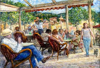 Restaurant Scene, Provence, Nyons, France - Philip Cohn