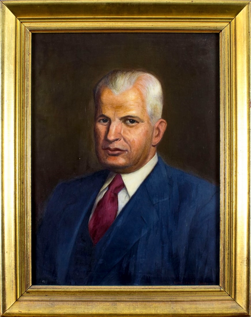 Artwork by Lawrence Saint, Portrait of Man, Made of oil on board