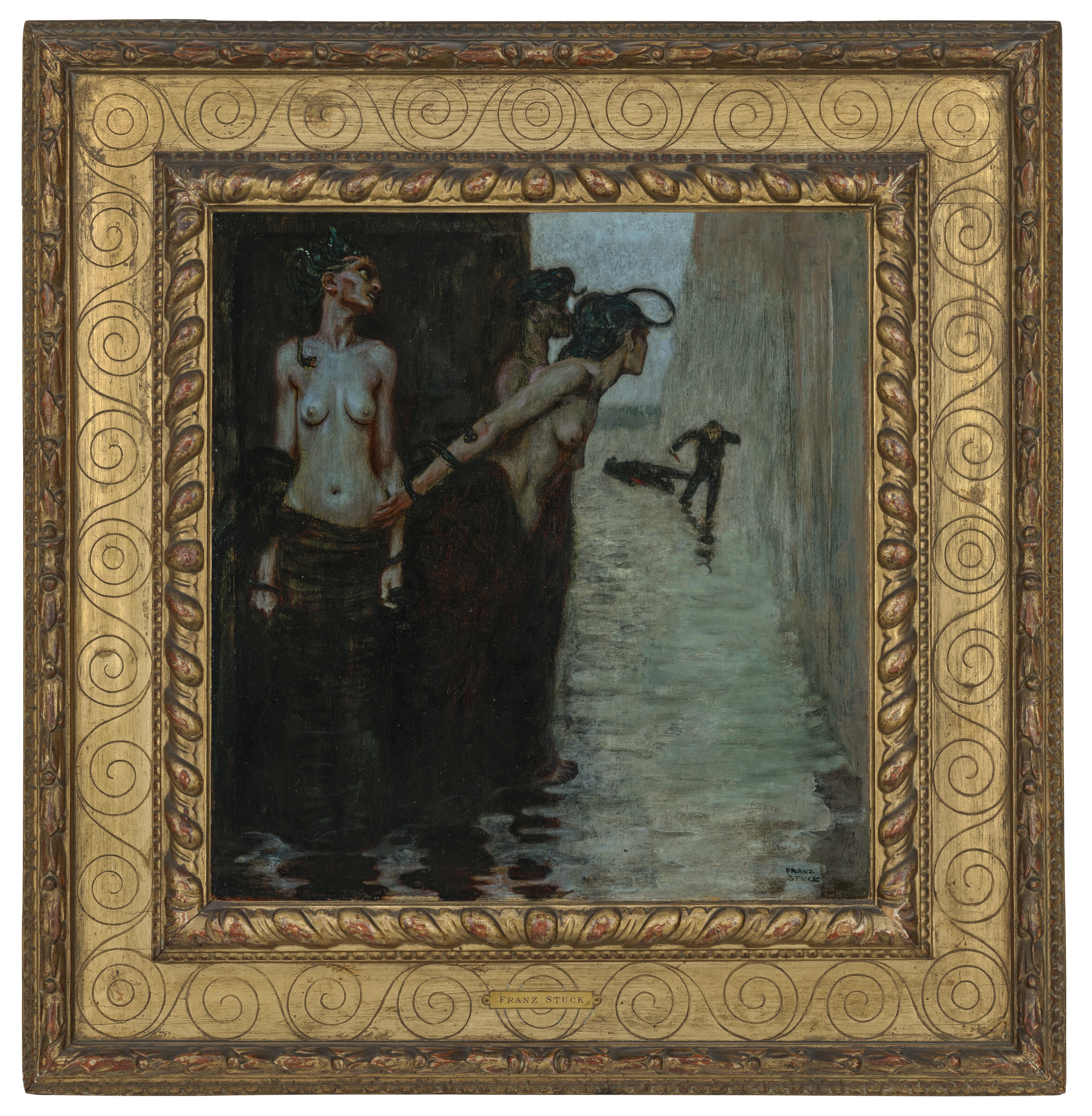 Artwork by Franz von Stuck, Der Morder, Made of oil on panel