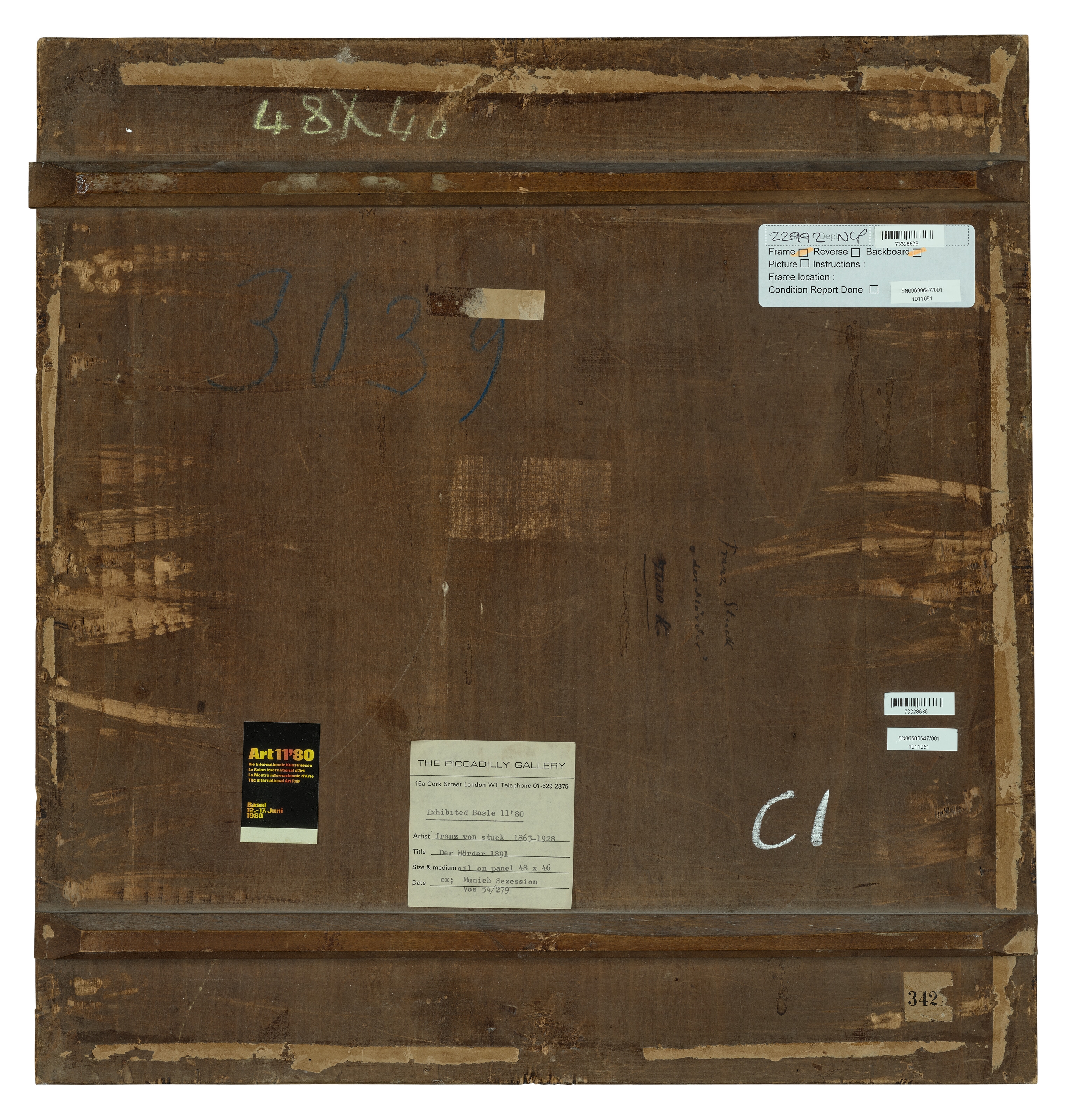 Artwork by Franz von Stuck, Der Morder, Made of oil on panel