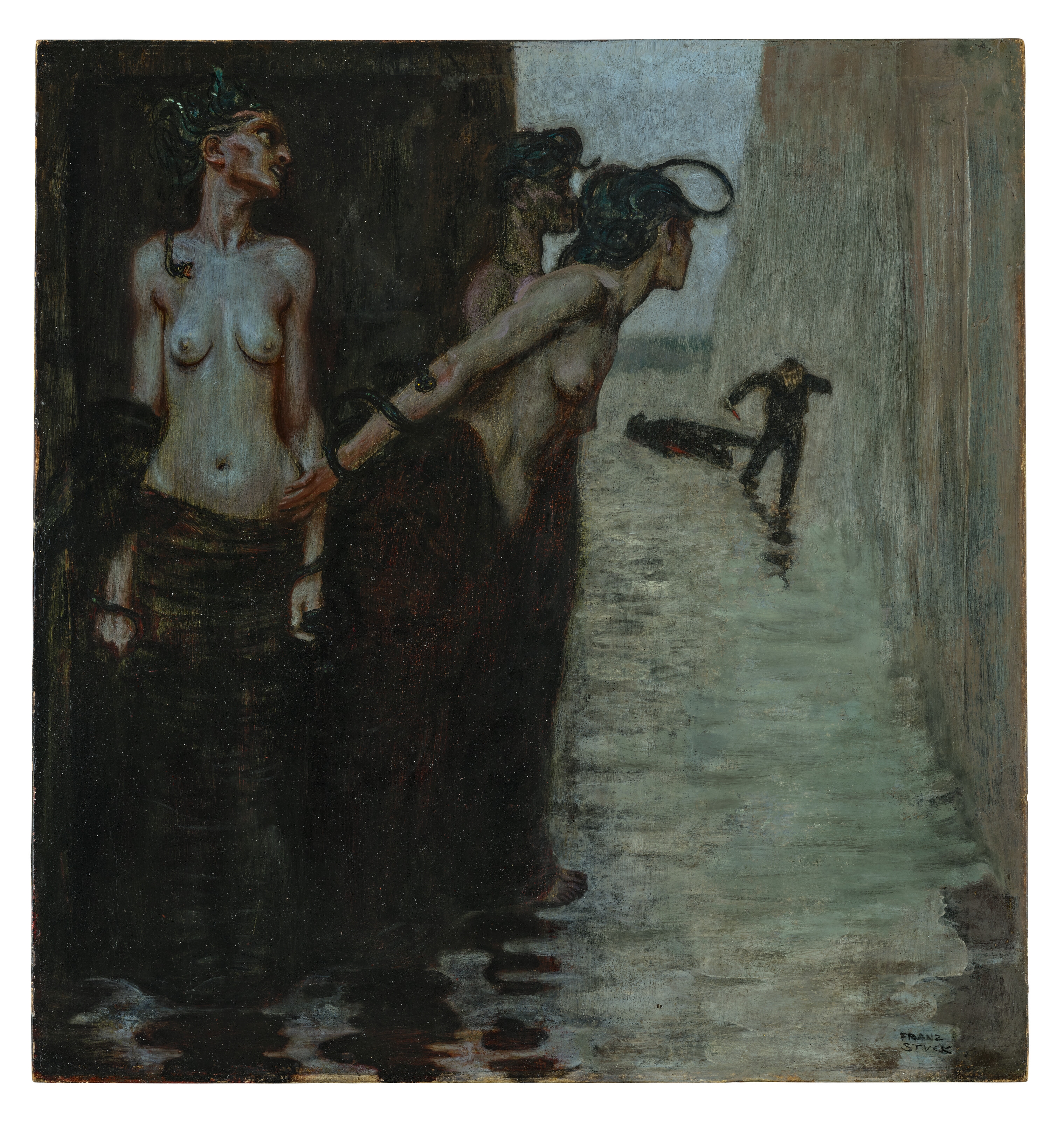 Artwork by Franz von Stuck, Der Morder, Made of oil on panel