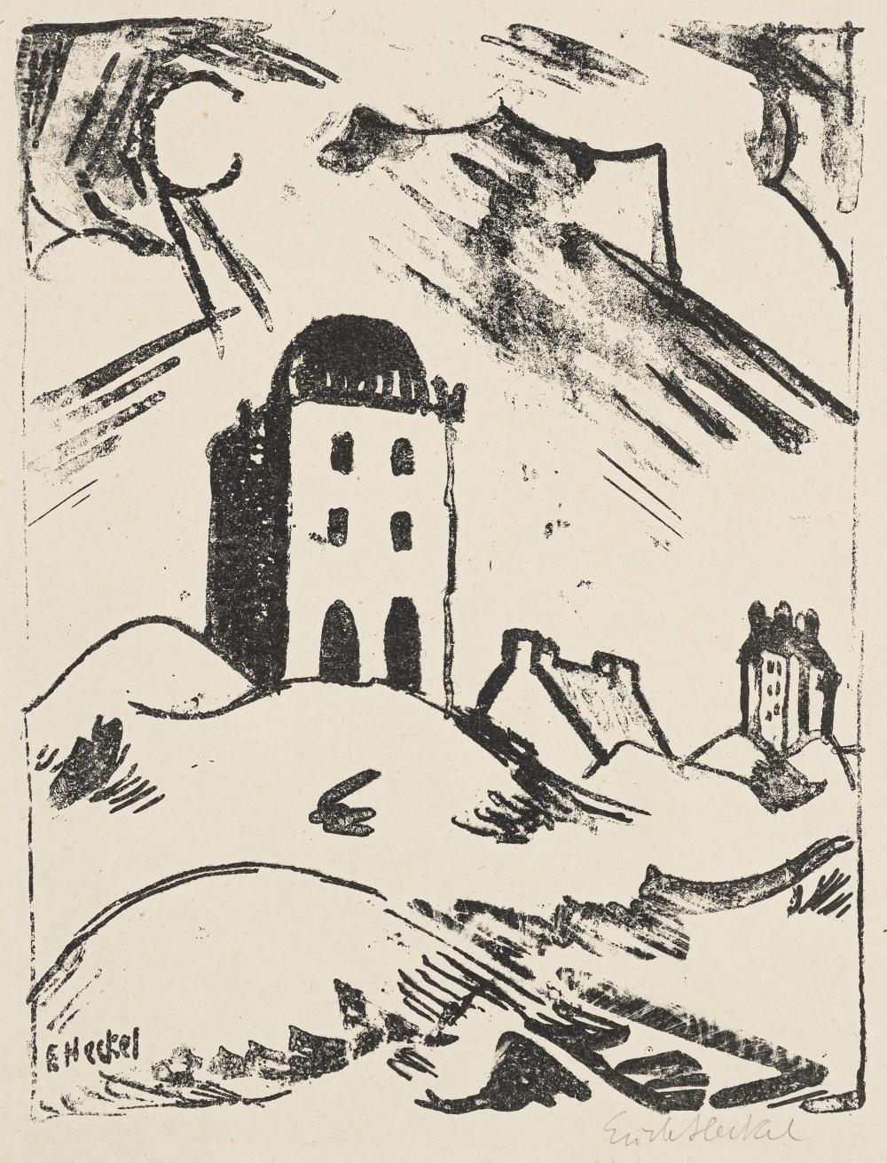 Artwork by Erich Heckel, Haus in den Dünen, Made of Lithograph on paper
