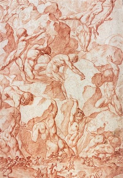 Pierre Brebiette | toning down of sanguine. Stains and small hole lower ...