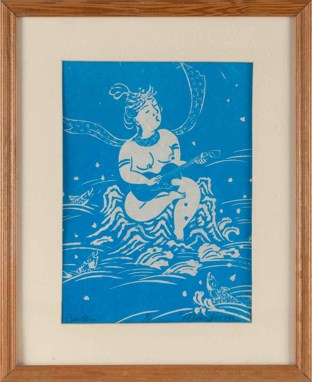 Artwork by Mayumi Oda, Benten, Made of Woodblock print