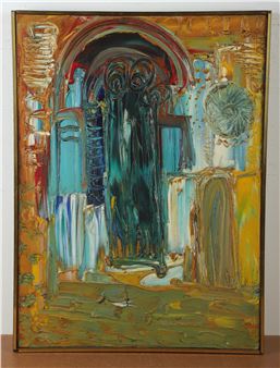 Mihailo Bata Protich Abstract Cathedral Painting - Bata Protic